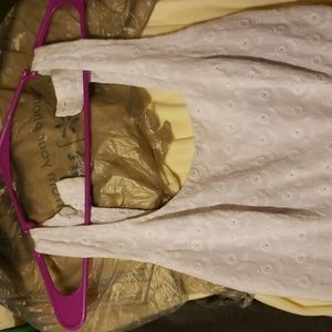 Cute white midi dress with flower details size 9 brand is City Triangles